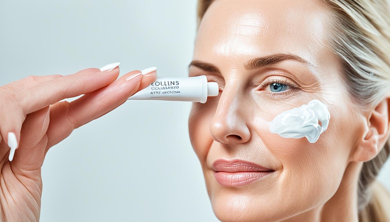 Applying anti-aging facial cream